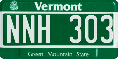 VT license plate NNH303