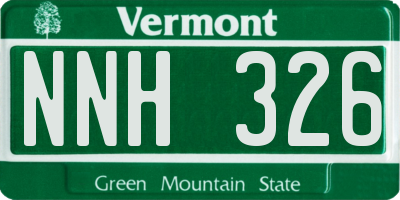 VT license plate NNH326