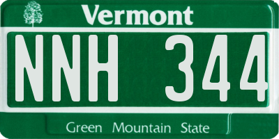 VT license plate NNH344