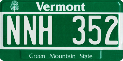 VT license plate NNH352