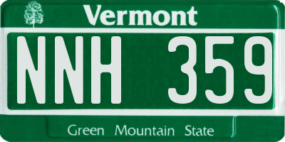 VT license plate NNH359