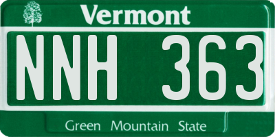 VT license plate NNH363