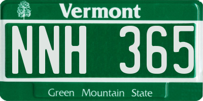 VT license plate NNH365