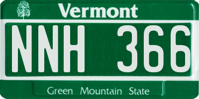 VT license plate NNH366