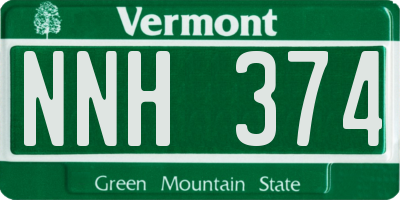 VT license plate NNH374