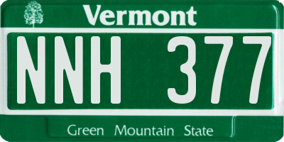 VT license plate NNH377