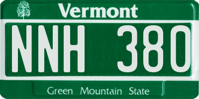 VT license plate NNH380