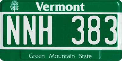VT license plate NNH383