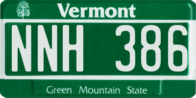 VT license plate NNH386