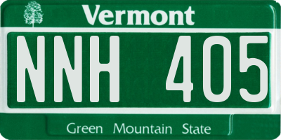 VT license plate NNH405
