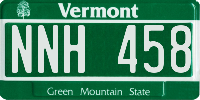 VT license plate NNH458
