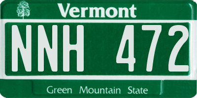 VT license plate NNH472