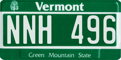 VT license plate NNH496