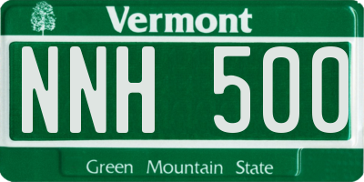 VT license plate NNH500