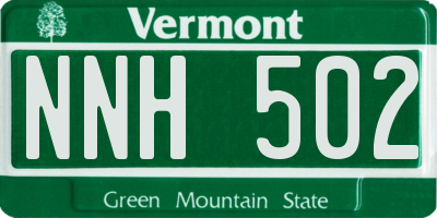 VT license plate NNH502
