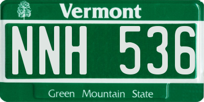 VT license plate NNH536