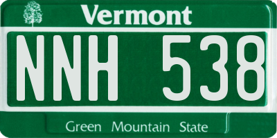VT license plate NNH538