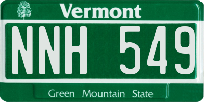 VT license plate NNH549