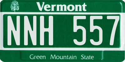 VT license plate NNH557