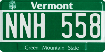 VT license plate NNH558