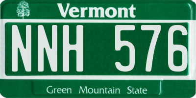 VT license plate NNH576