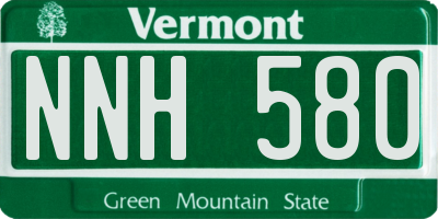 VT license plate NNH580