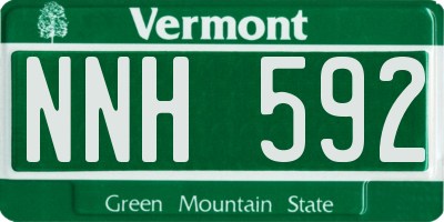 VT license plate NNH592