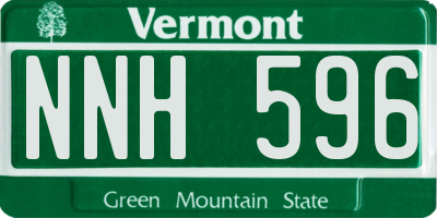 VT license plate NNH596