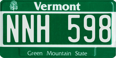 VT license plate NNH598