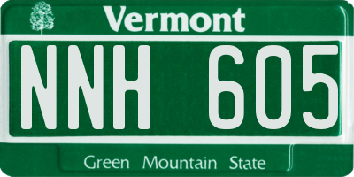 VT license plate NNH605
