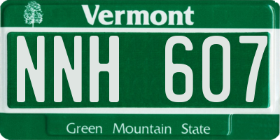 VT license plate NNH607