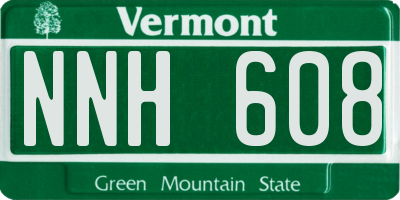 VT license plate NNH608