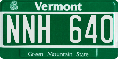 VT license plate NNH640