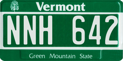 VT license plate NNH642