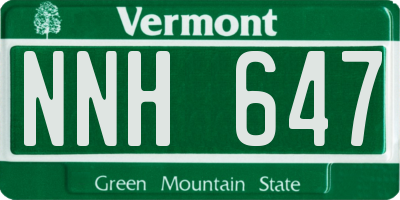 VT license plate NNH647