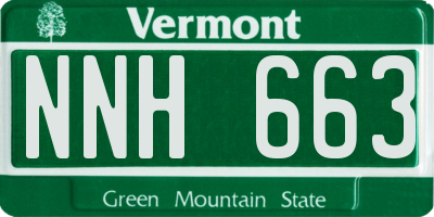 VT license plate NNH663