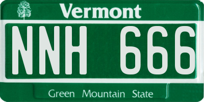 VT license plate NNH666