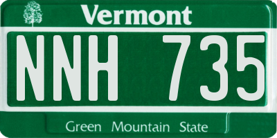 VT license plate NNH735