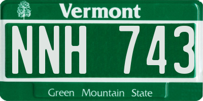 VT license plate NNH743
