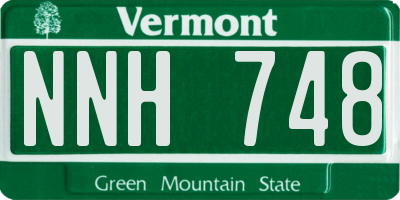 VT license plate NNH748
