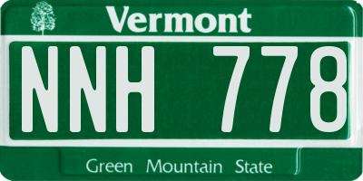 VT license plate NNH778