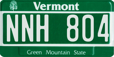 VT license plate NNH804