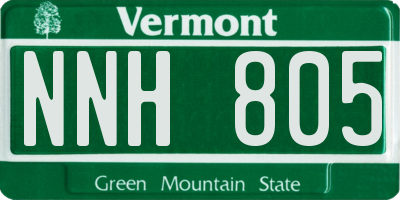 VT license plate NNH805