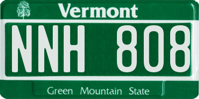 VT license plate NNH808