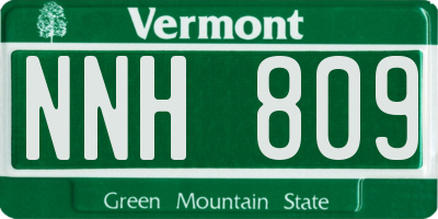 VT license plate NNH809