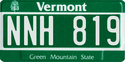 VT license plate NNH819