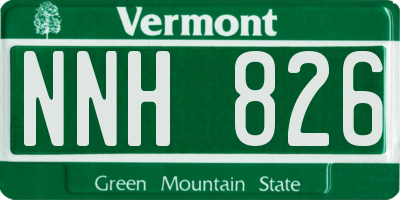 VT license plate NNH826