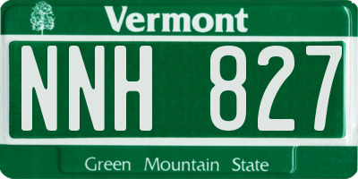 VT license plate NNH827