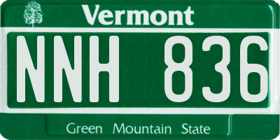VT license plate NNH836