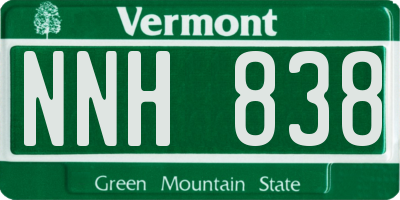 VT license plate NNH838